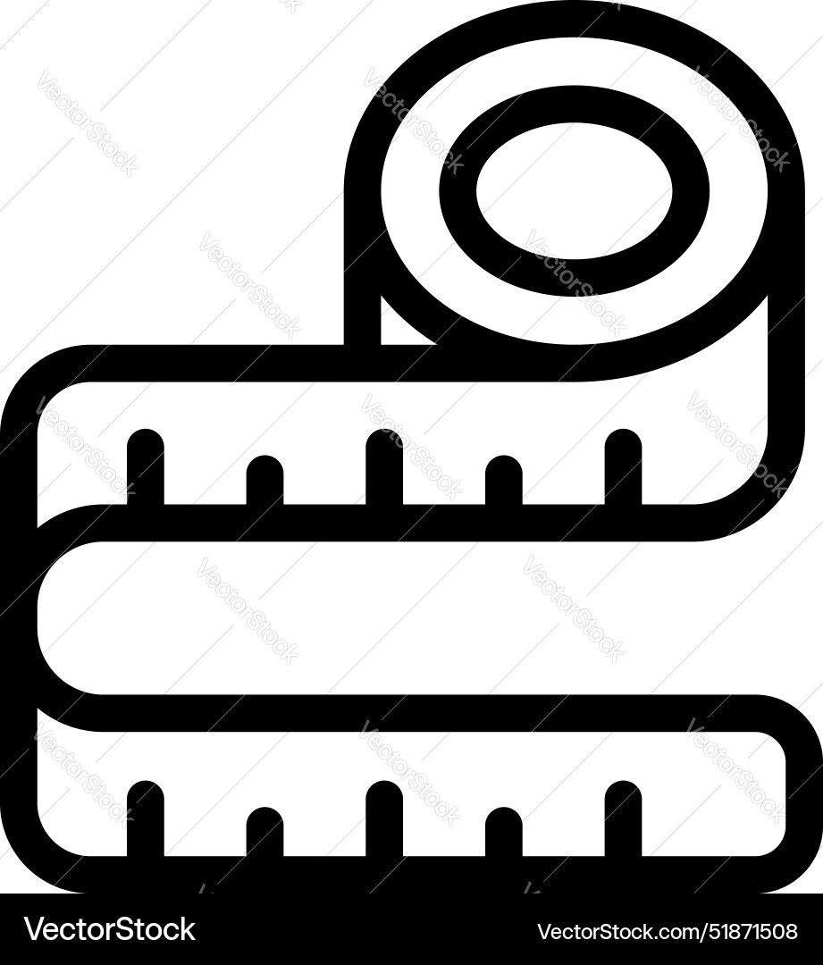 Measuring tape icon showing length and dimensions vector image