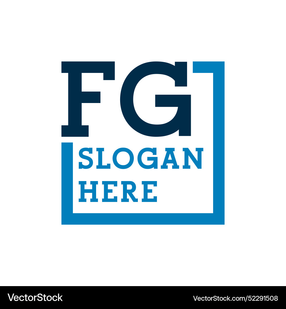 Minimal initials logo letters f and g fg initial Vector Image