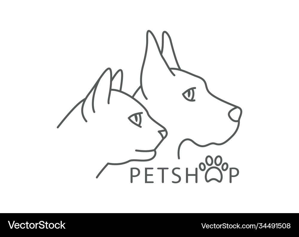 Pet shop line drawing Pet shop line drawing Vector Image
