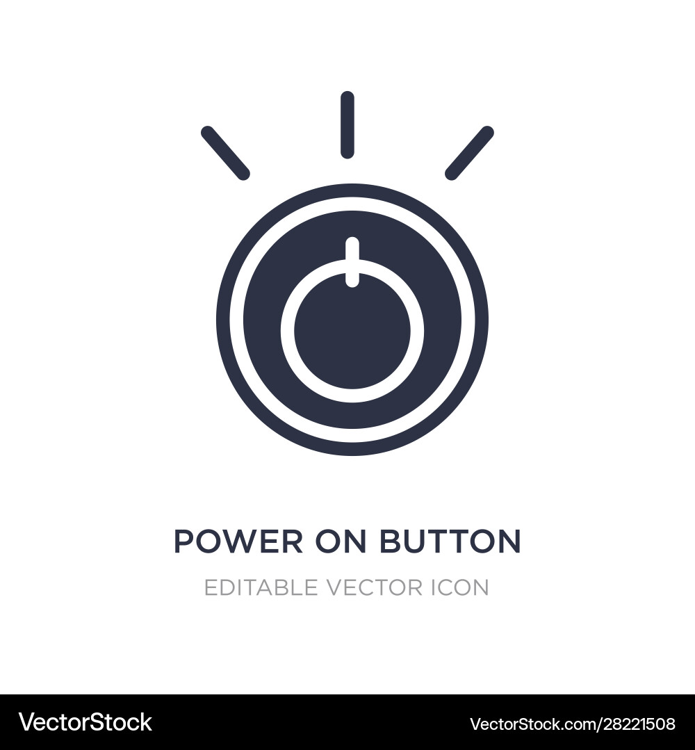 Power on button icon white background simple Power on button icon white background simple vector image