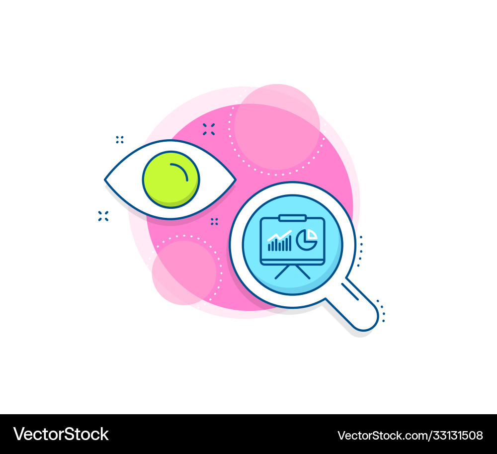 Presentation board line icon report chart sign Presentation board line icon report chart sign vector image