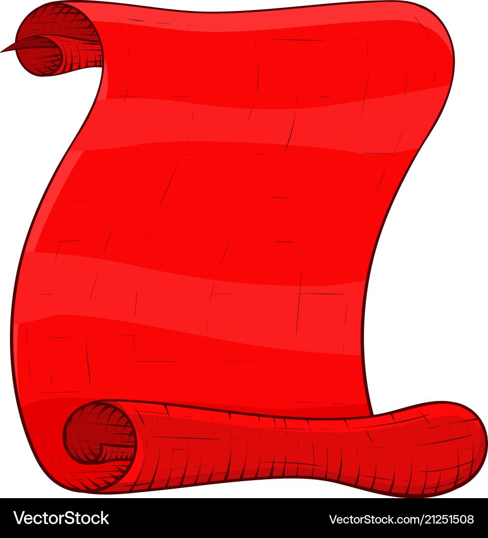 Red paper scroll sketch vector image