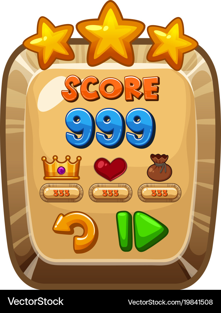 Scoreboard template for computer game vector image