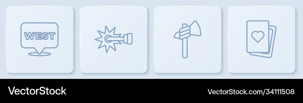 Set line pointer to wild west tomahawk axe spur Set line pointer to wild west tomahawk axe spur vector image