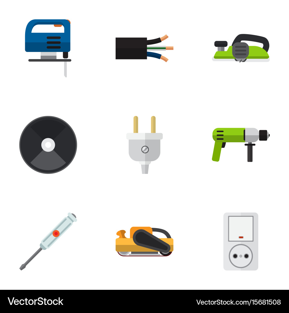 Set of 9 editable instruments icons includes vector image