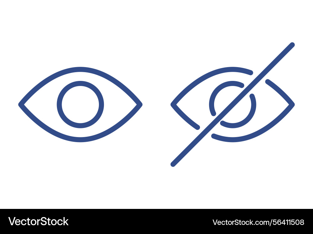 Simple system icons view and hide isolated Simple system icons view and hide isolated vector image