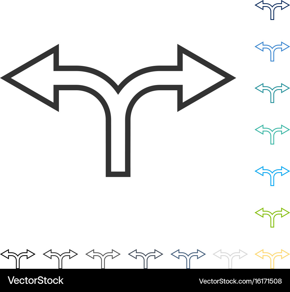 Split arrow left right icon vector image