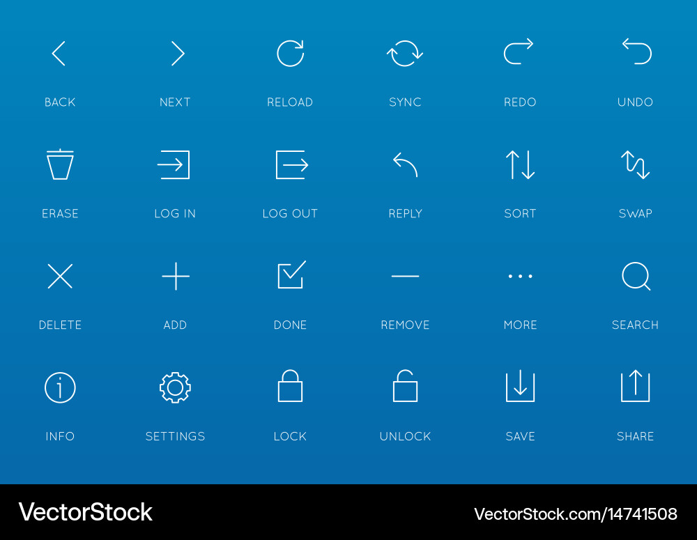 UI Icon Set - Minimal Line Icons Vektorbild