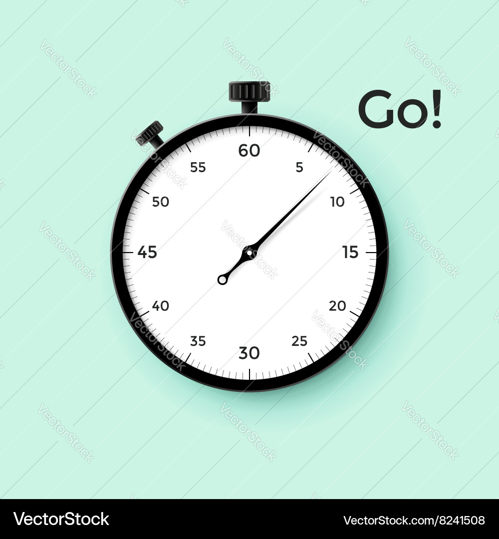 White Stopwatch with Pointer vector image