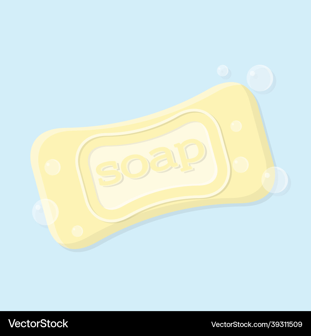 A solid bar of soap with bubbles Vector Image