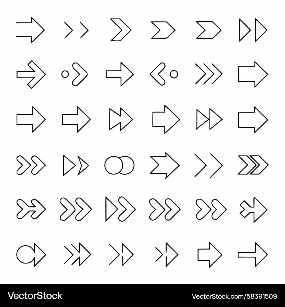 Arrow Icons for UI Navigation Vector Image