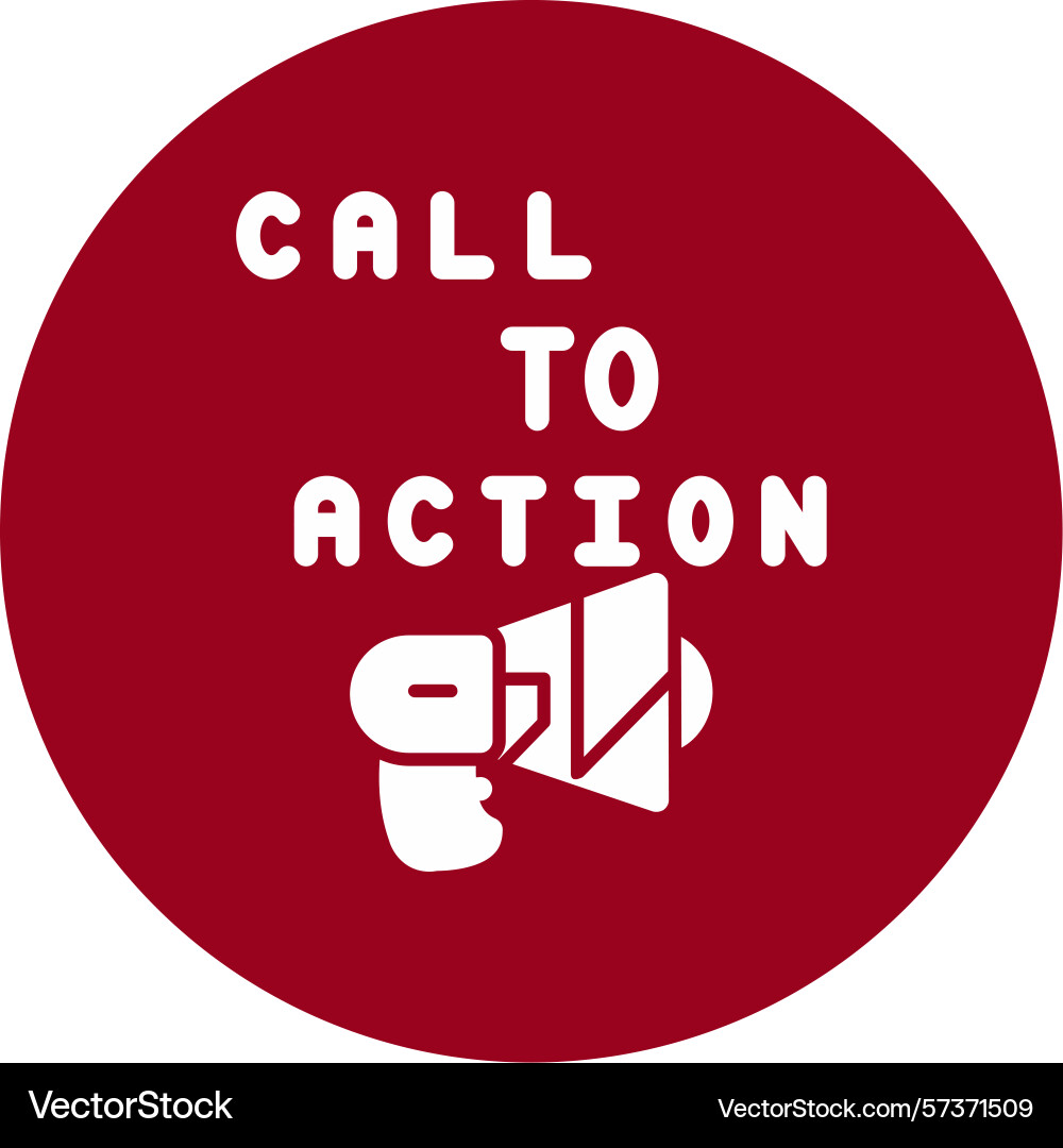 Call to action performance glyph circle icon Vector Image