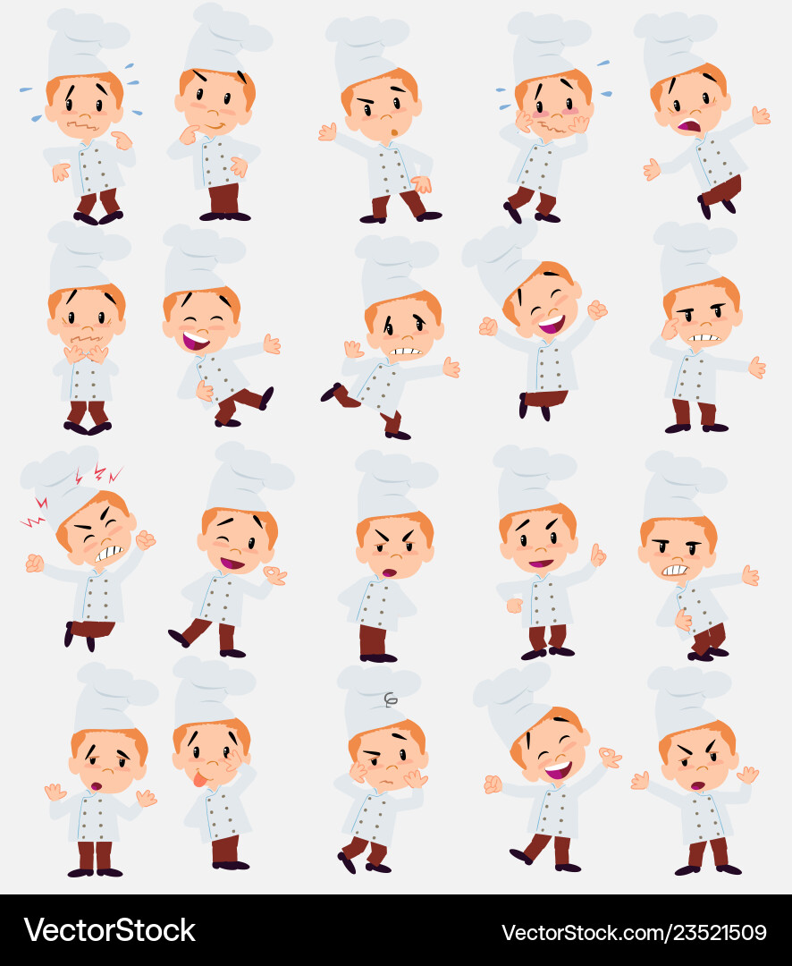 Cartoon character chef set with different Cartoon character chef set with different vector image