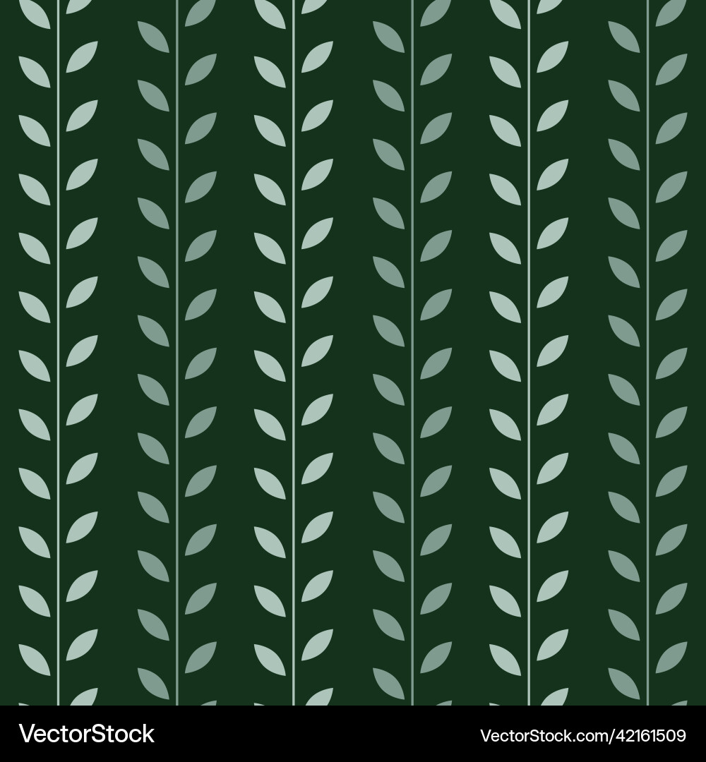 Dark green simple leaf pattern seamless botanical Vector Image