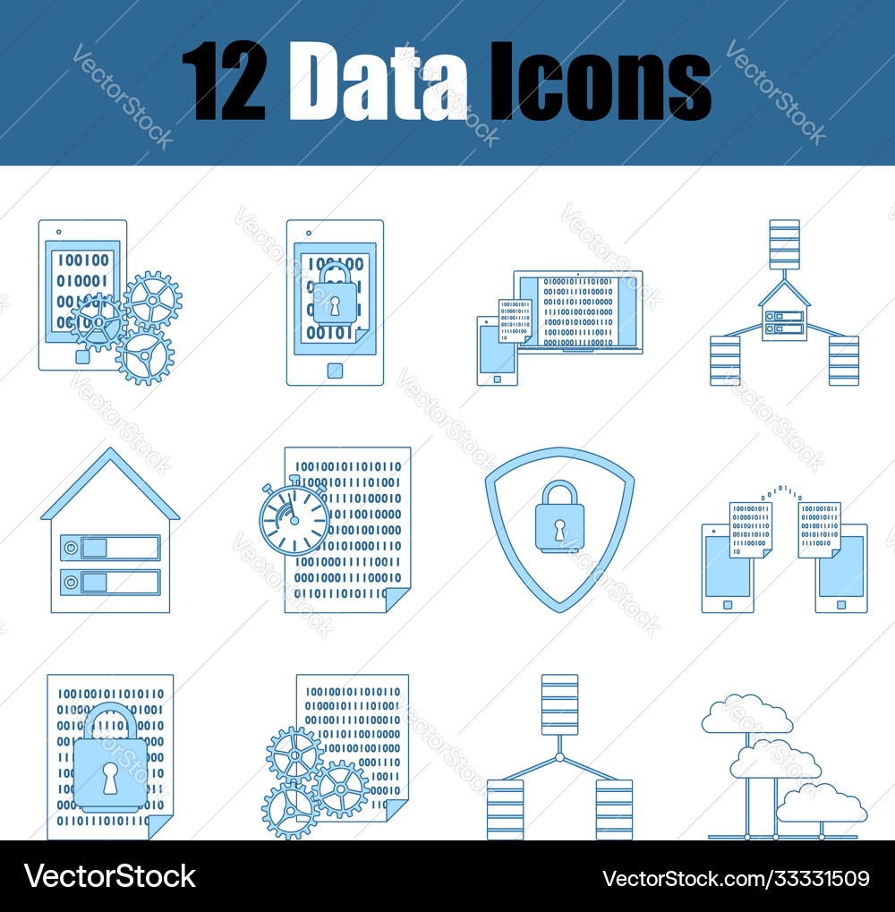 Data icon set vector image