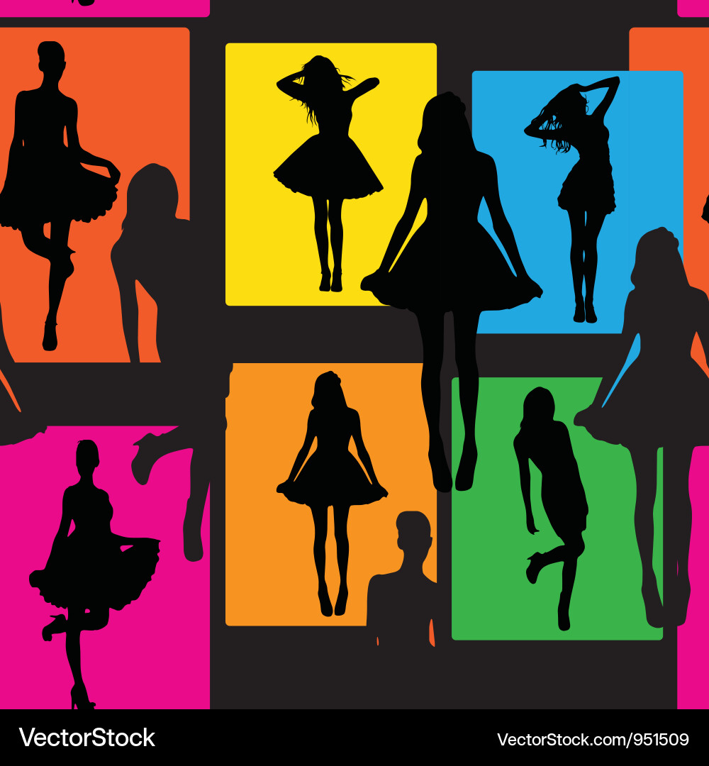 Dynamic People Pattern Vector Image