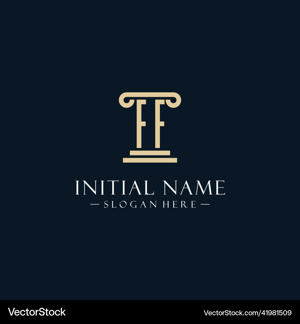 Ff initial monogram logos with pillar shapes style Ff initial monogram logos with pillar shapes style Vector Image