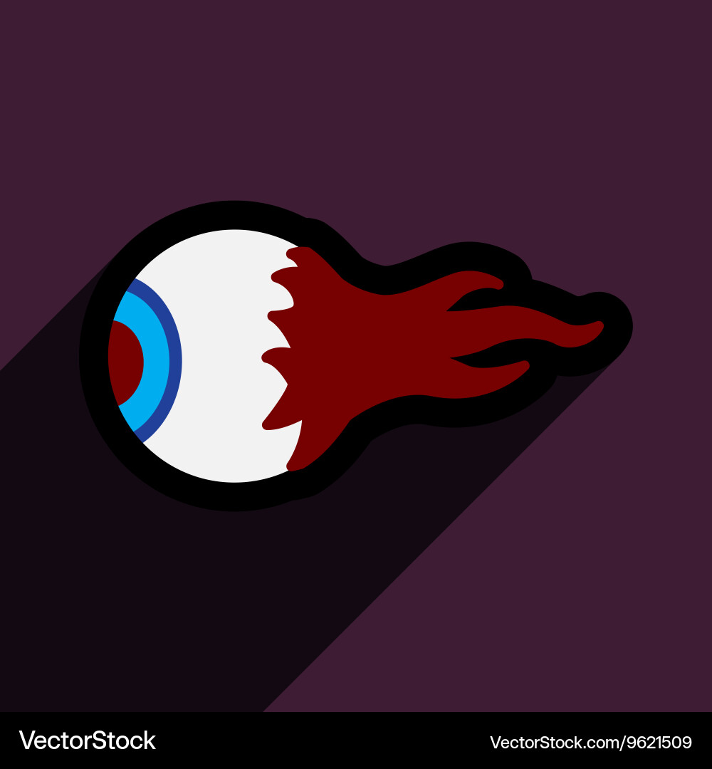 Flat with shadow icon and mobile application eye vector image