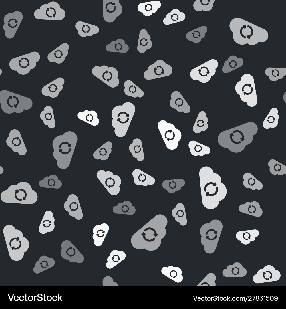 Grey cloud sync refresh icon isolated seamless Vector Image