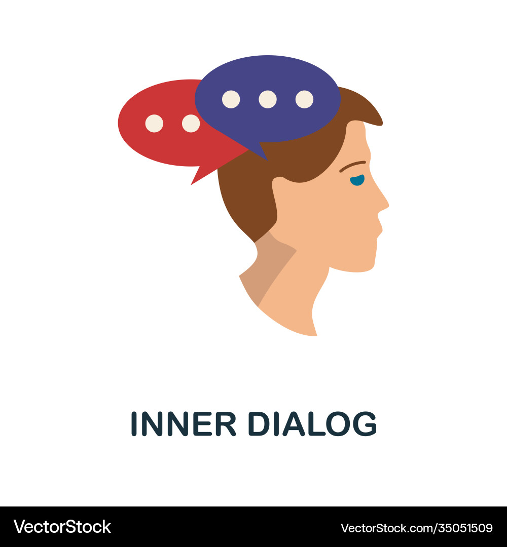 Inner dialog icon simple element from personality Vector Image