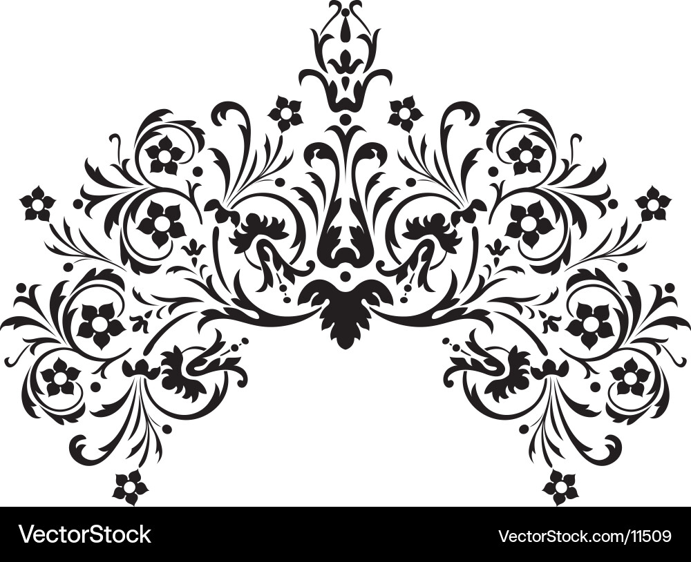 Intricate Floral Scroll Pattern vector image