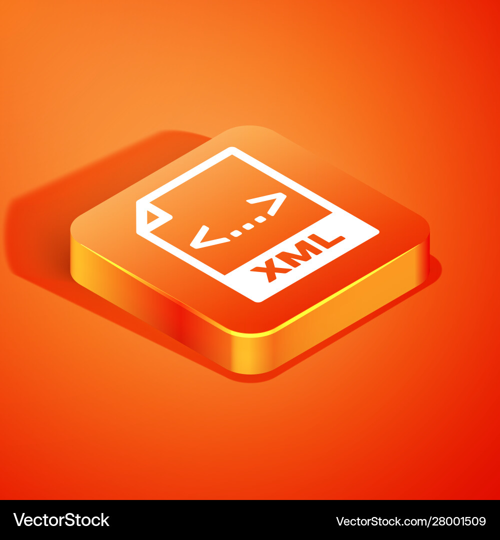 Isometric xml file document download button Isometric xml file document download button vector image