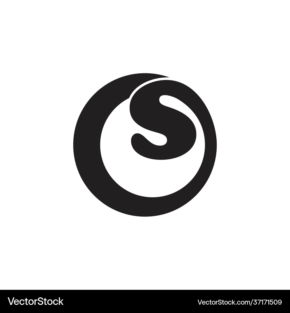 Letters os simple circle curves loop logo vector image