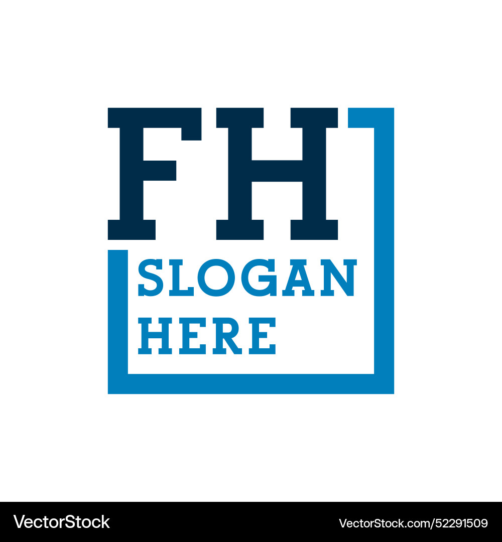 Minimal initials logo letters f and h fh initial Vector Image