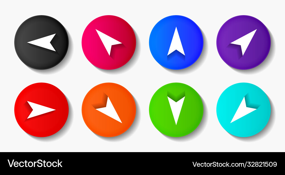 Navigation arrow icons set Vector Image