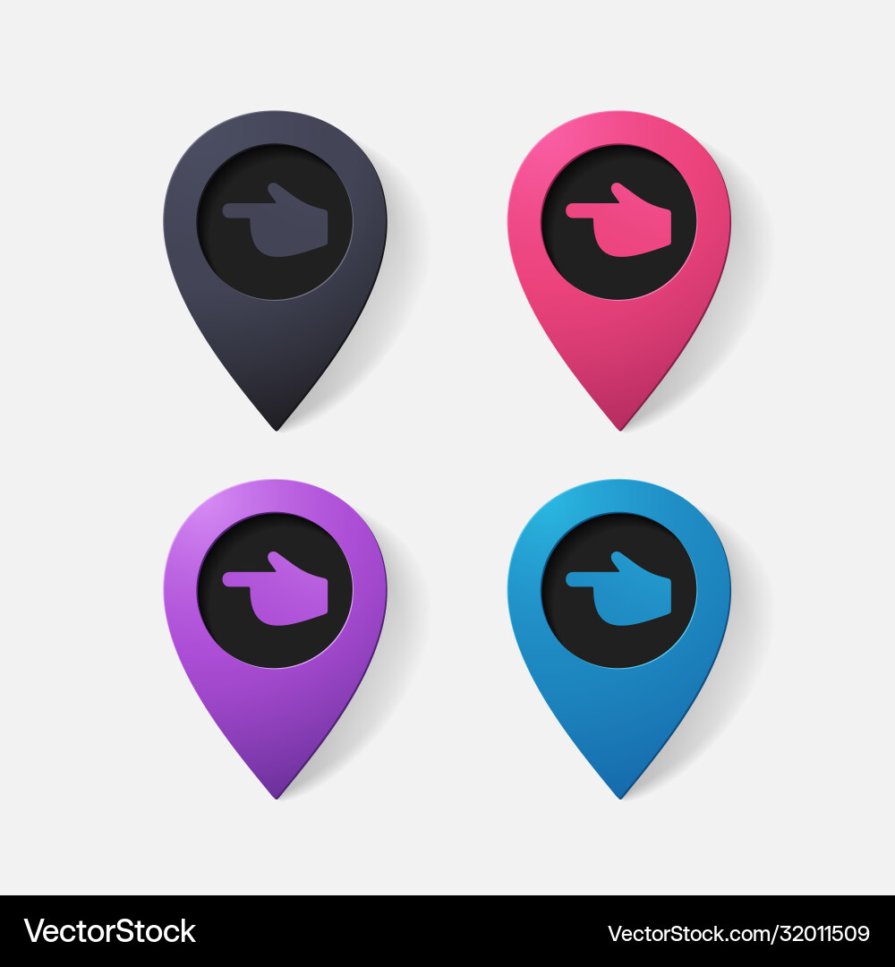 Realistic color pointer finger to left Realistic color pointer finger to left vector image