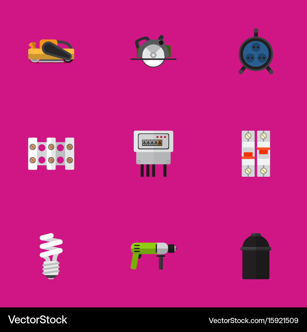 Set of 9 editable instruments flat icons includes vector image