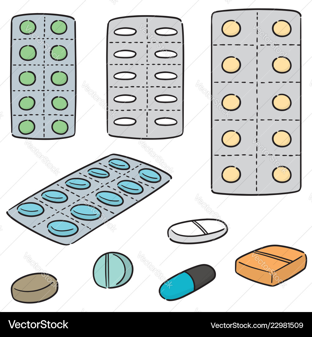 Set of medicine Set of medicine vector image