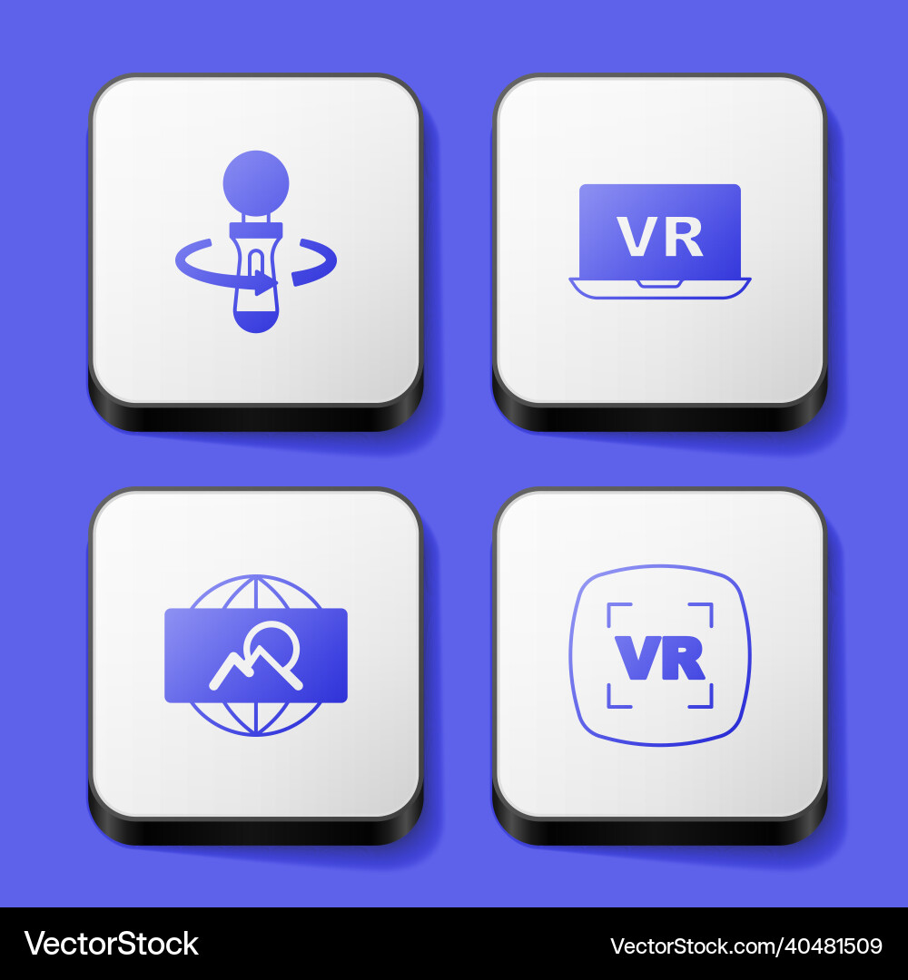 Set vr controller game virtual reality wide Vector Image