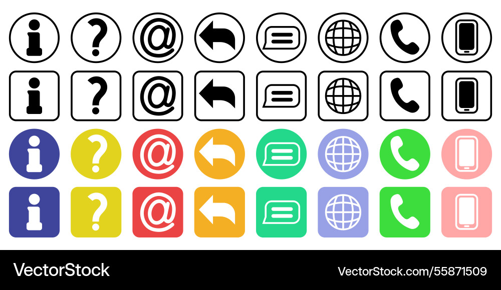Social media icon computer ui symbols web Social media icon computer ui symbols web Vector Image
