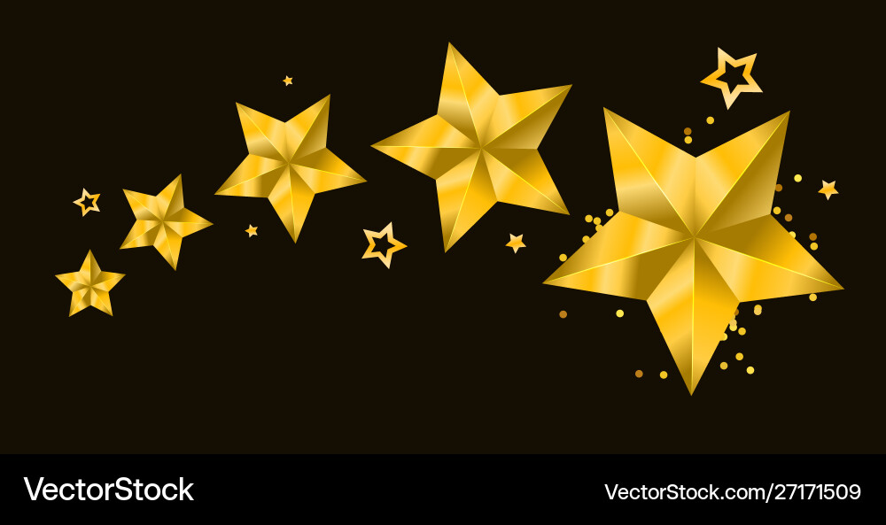 Star realistic metallic golden isolated yellow 3d Star realistic metallic golden isolated yellow 3d Vector Image