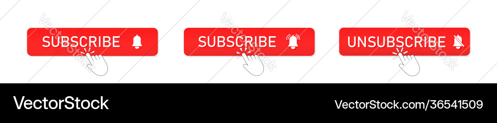 Subscribe button icon for subscription on video Subscribe button icon for subscription on video Vector Image