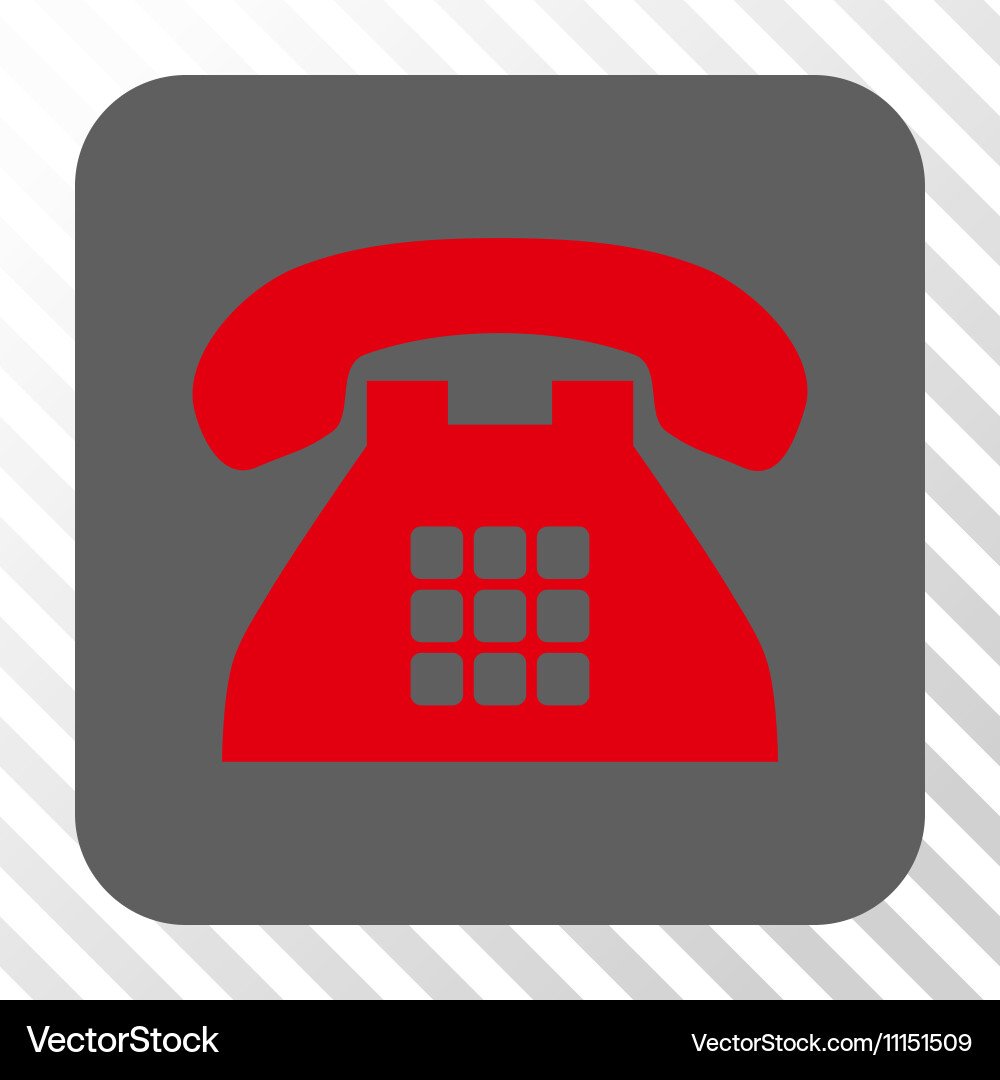 Tone phone rounded square button vector image