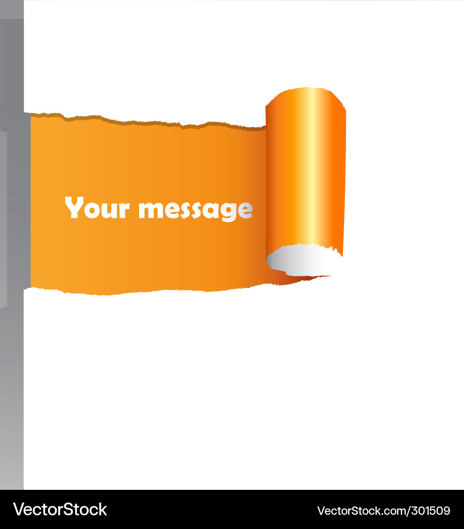 Torn Paper with Message Box vector image