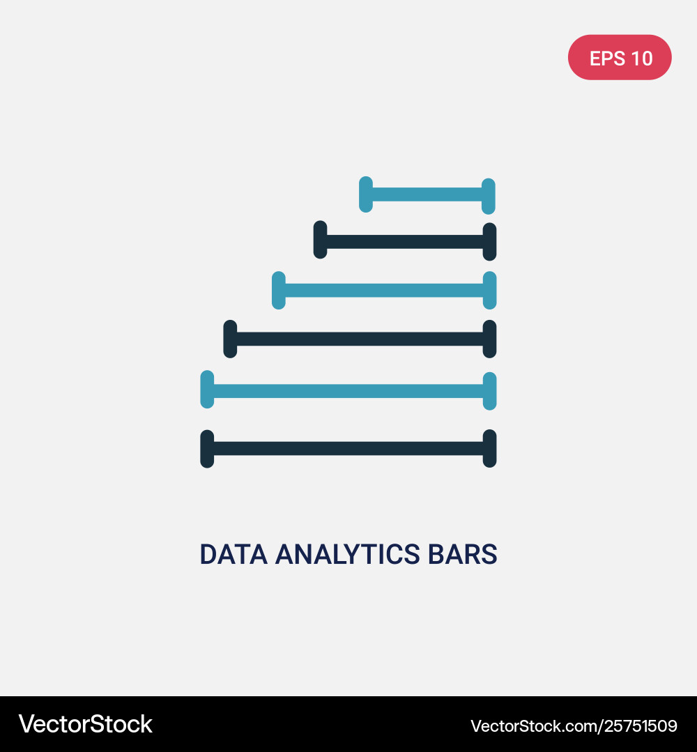 Two color data analytics bars icon from user Vector Image