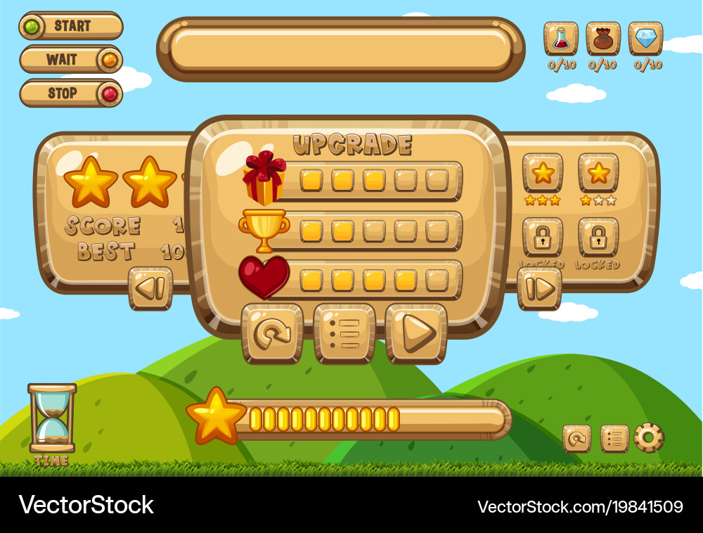 Upgrade board for computer game vector image