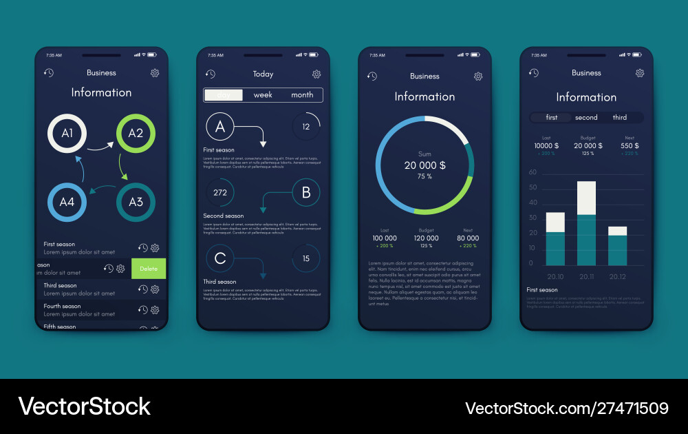 Verschiedene ui ux gui-Bildschirme und flache Web-Symbole Verschiedene ui ux gui-Bildschirme und flache Web-Symbole vektorbild