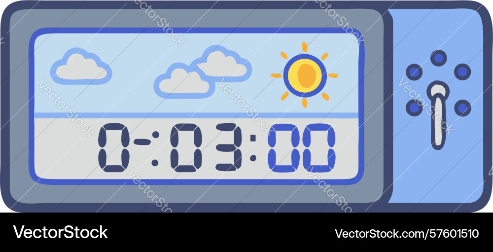 Advanced timer digital display with clock vector image
