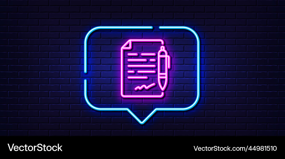 Agreement document line icon contract file Vector Image