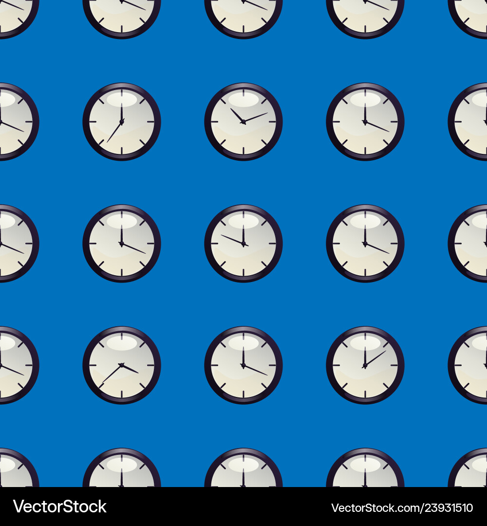 Clock seamless pattern Clock seamless pattern vector image