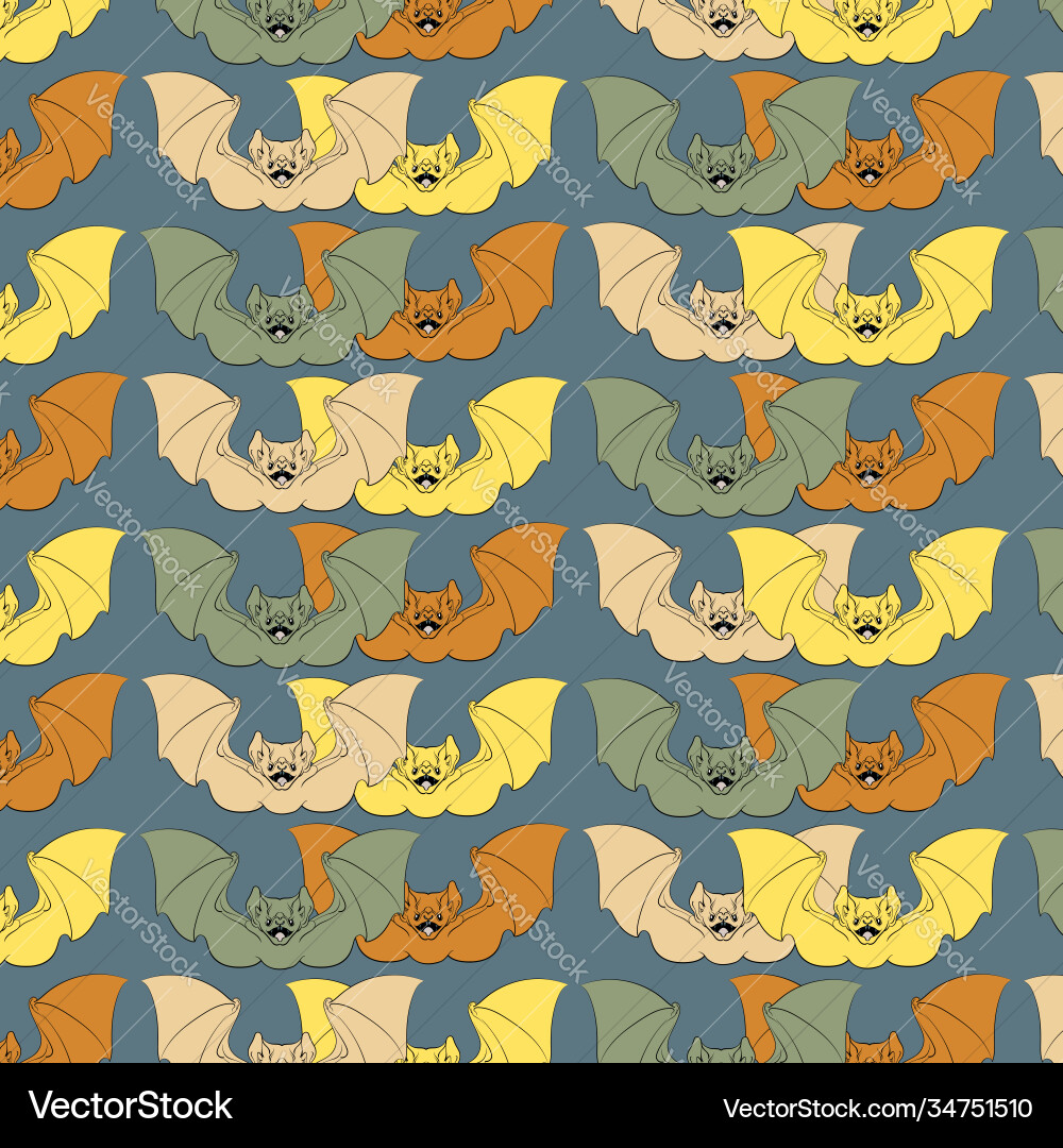 Colorful pattern with angry bat fangs Colorful pattern with angry bat fangs Vector Image