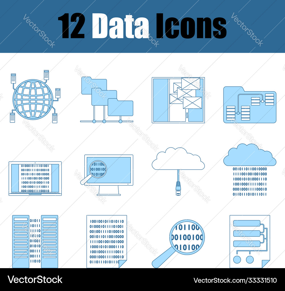 Data icon set Vector Image