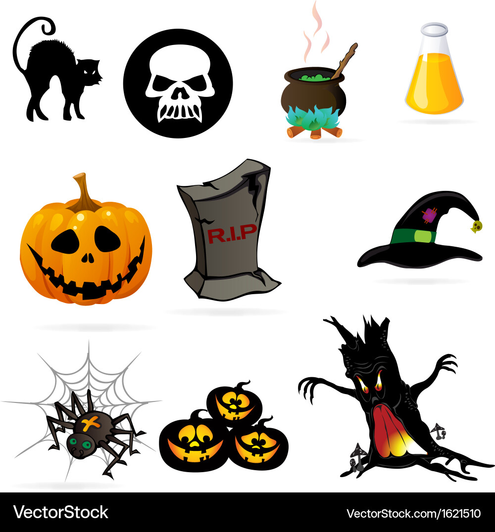 Halloween Pumpkin Decorations Vector Image