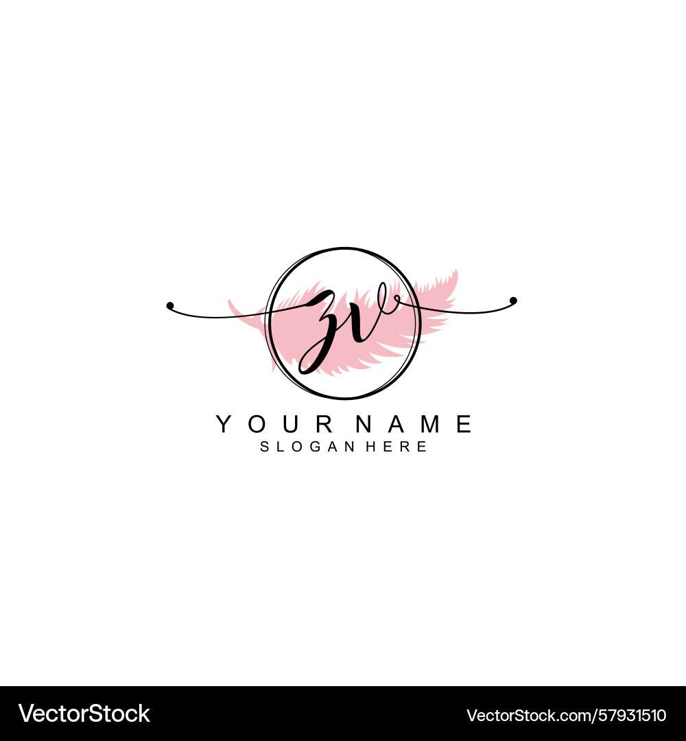 Handwriting logo concepts with initial zv Vector Image
