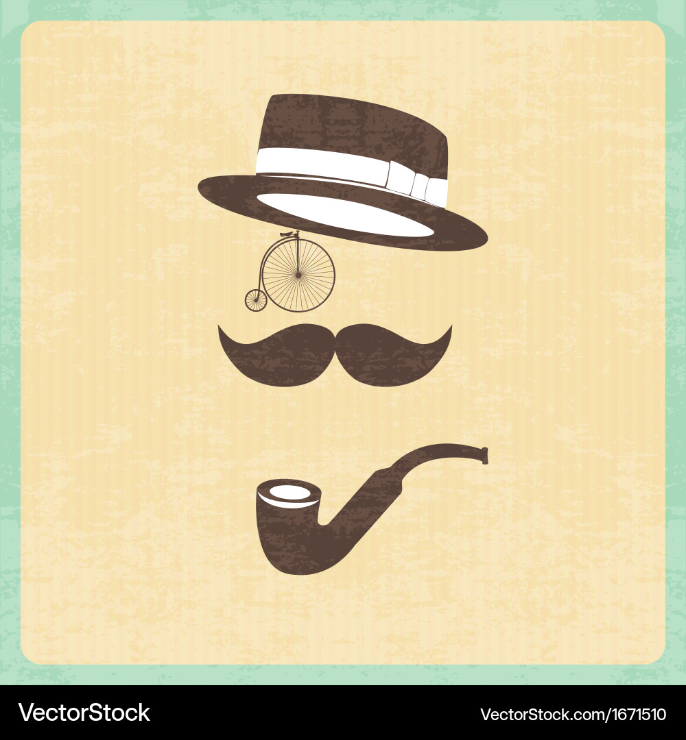 Hipster character with elements vector image