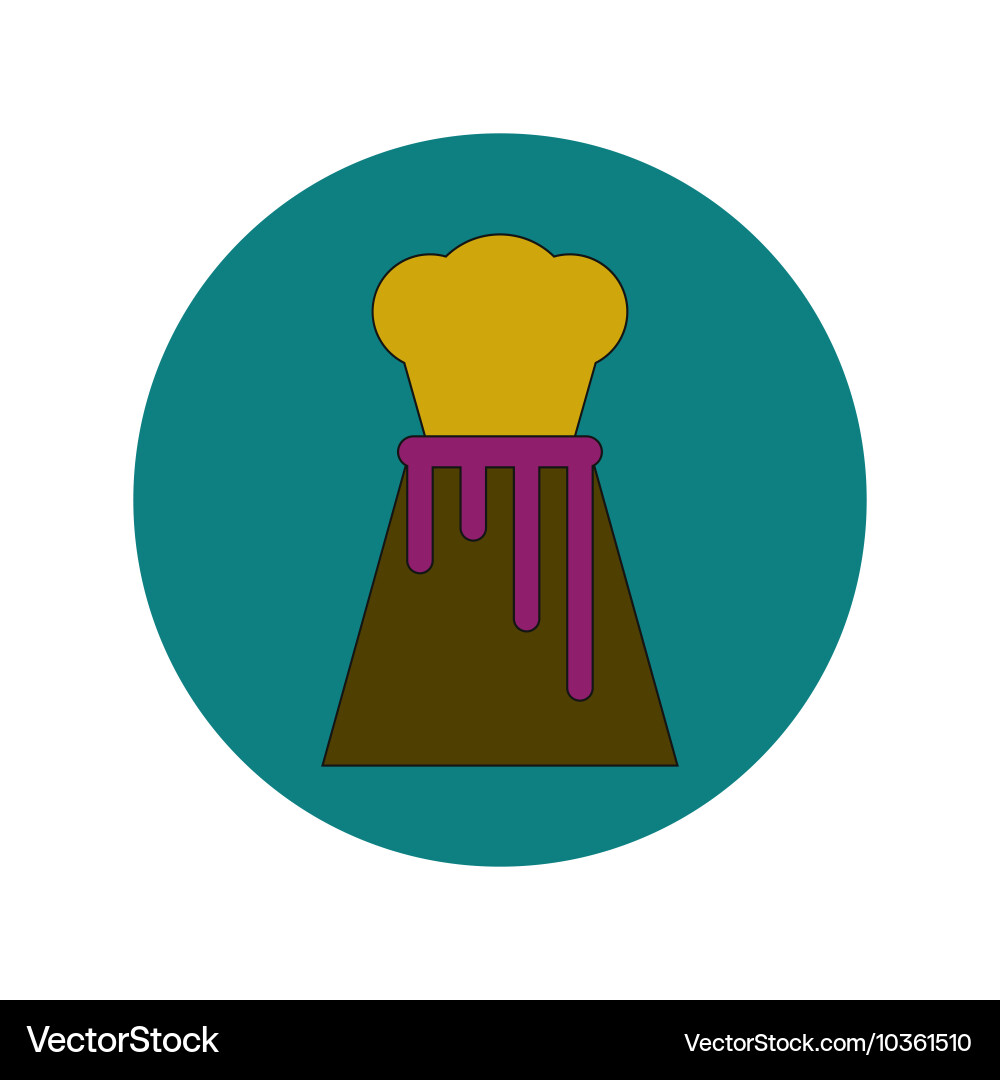 In flat design of volcano vector image